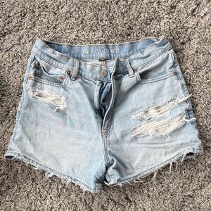 American Eagle Outfitters Light Wash Ripped Jean Shorts